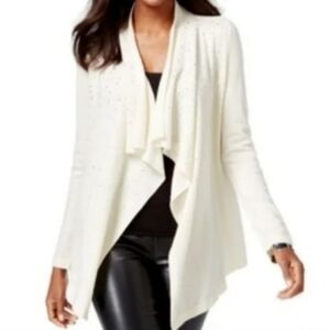 Inc International Concepts embellished open front cardigan sweater